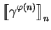 $ \mbox{$\displaystyle{\left[\kern-.32em\left[{\mystrut{\gamma^{\varphi(n)}}}\right]\kern-.32em\right]}_{n}$}$