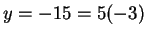 $y=-15=5(-3)$