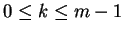 $0\le
k\le m-1$