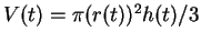 $V(t) = \pi (r(t))^2 h(t)/3$