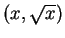 $(x,\sqrt{x})$