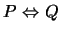 $P \mbox{&nbsp;$\Leftrightarrow$&nbsp;}Q$